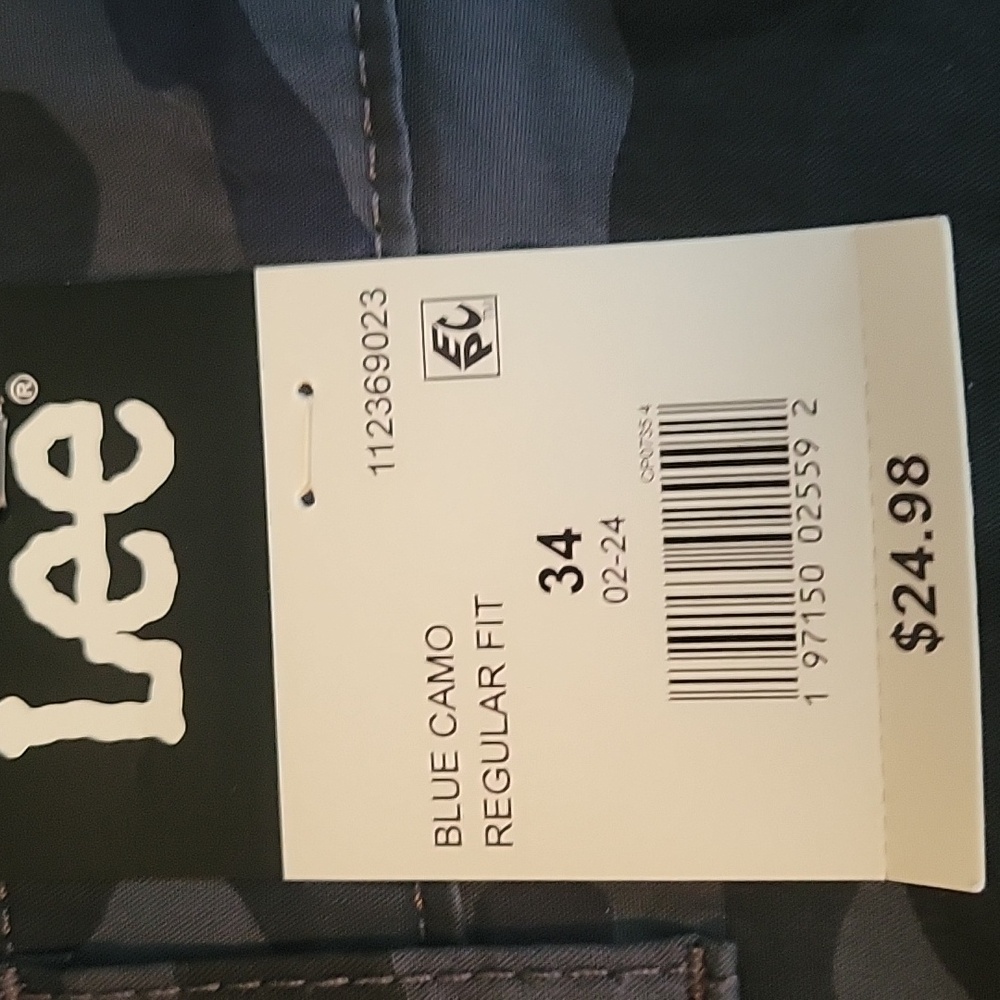 🆕️ Lee Men's Camo Cargo Shorts - Blue & Black Size 34 - Picture 5 of 7